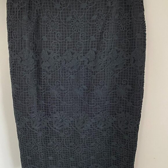 TORIO SPAIN 2-PIECE SUITE BLAZER JACKET SKIRT BLACK LACE LINED SZ 4 - Picture 7 of 10